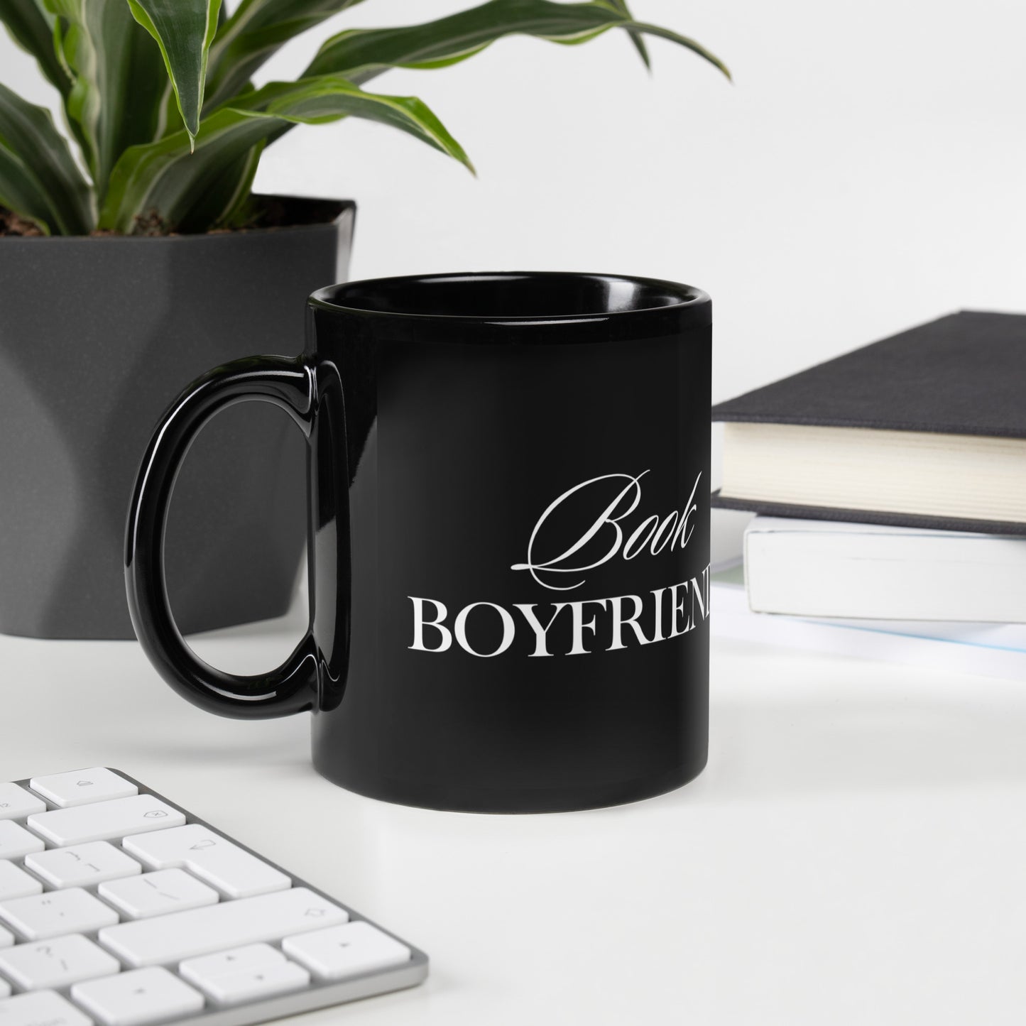 Book Boyfriend Black Glossy Mug