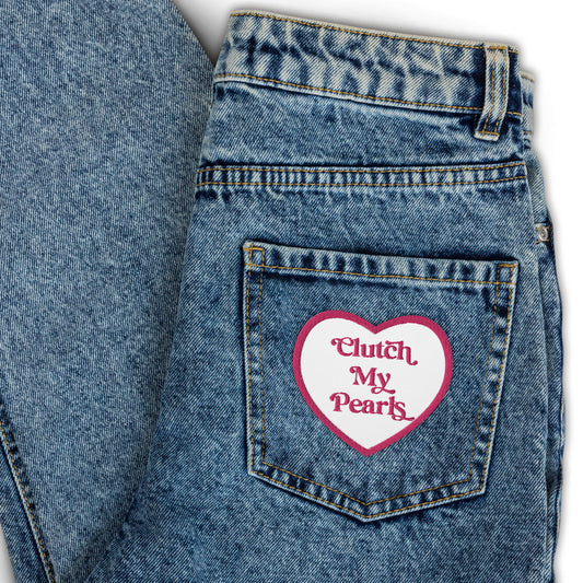 Clutch My Pearls logo Embroidered Patch