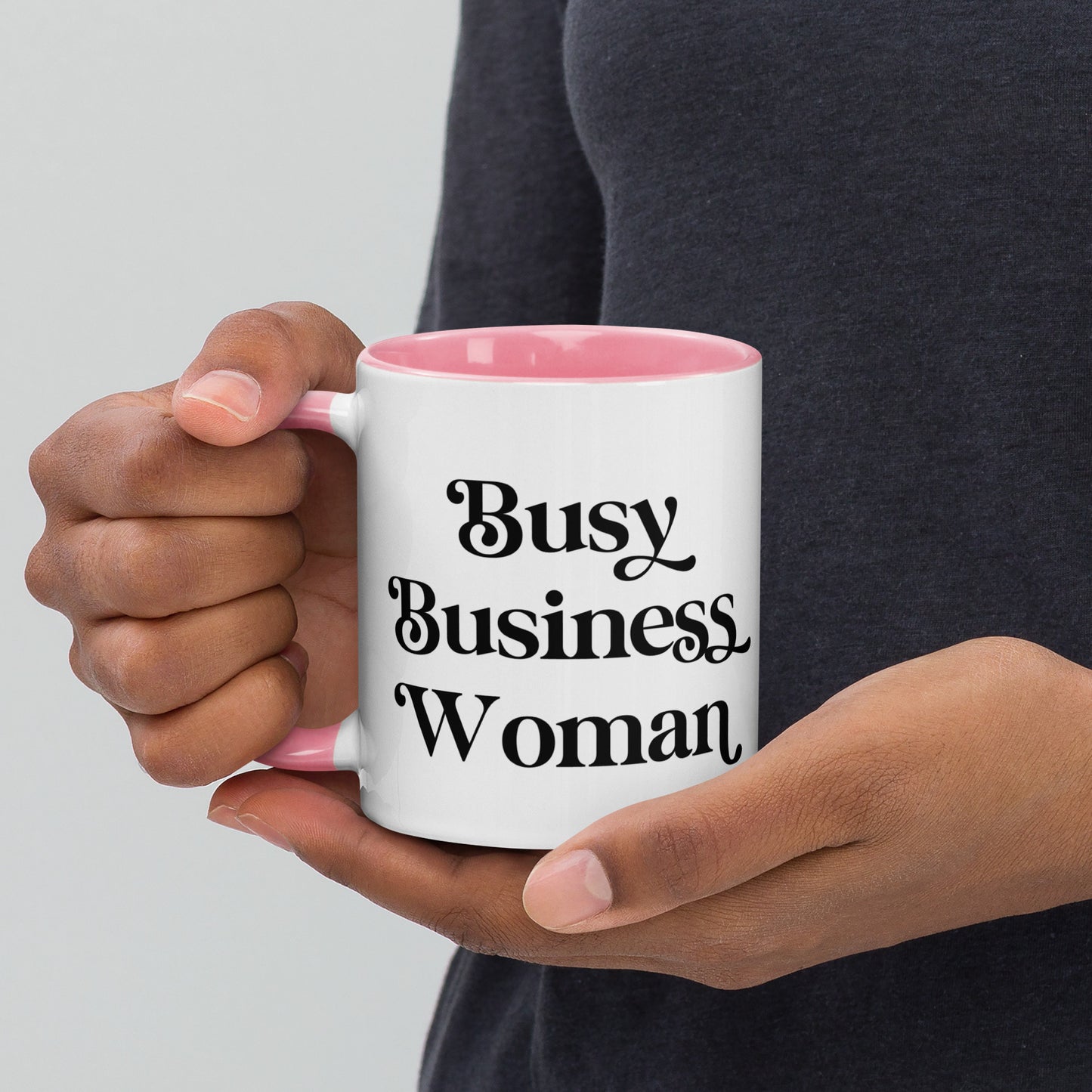 Busy Business Woman Mug with Pink Color Inside