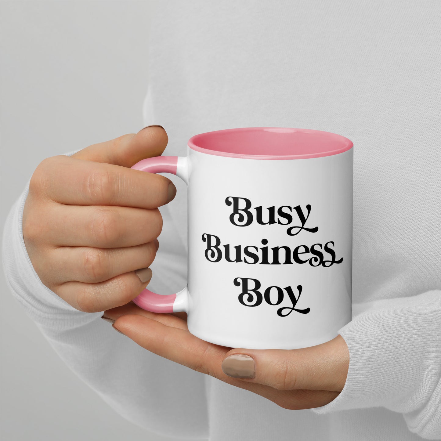 'Busy Business Boy" Mug with Color Inside
